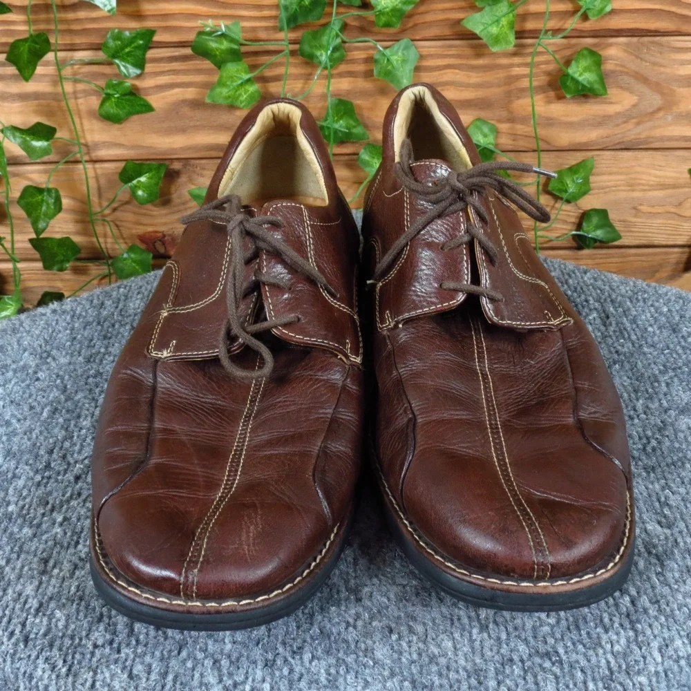 Johnston & Murphy Shuler Men Casual Oxford Shoes Size 11 Everyday Brown Leather‎